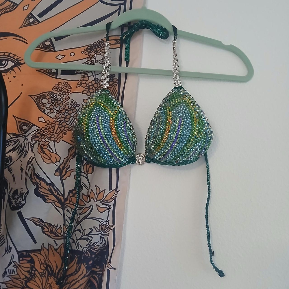 Colorful Rhinestone Bikini Top - Picture 2 of 5